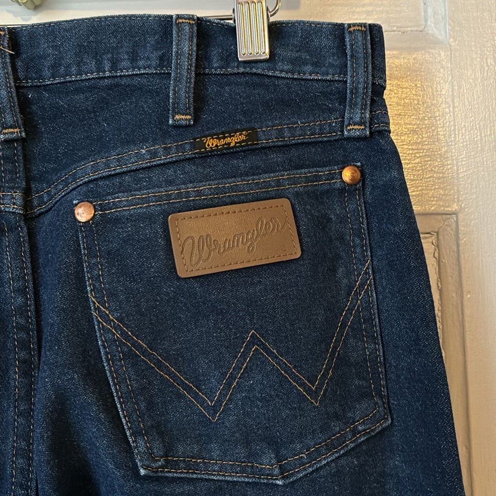 VINTAGE WRANGLER ORIGINAL FIT COWBOY CUT DARK WASH JEANS